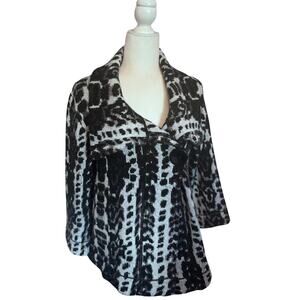 Beatrix Ost black & white abstract knit jacket